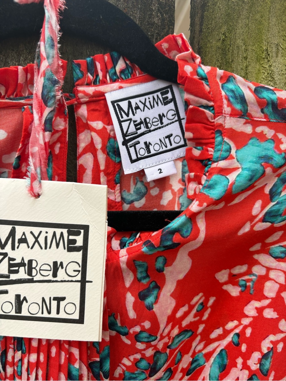 NWT Maxime Zeaberg Coral and Teal Blouse Size 2 - Picture 2 of 10